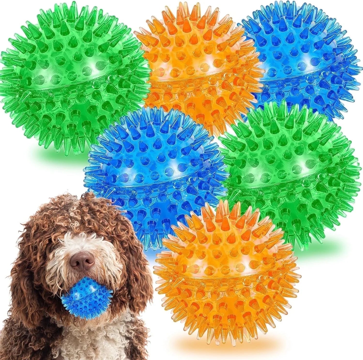 6-Piece Squeaky & Chewable Balls for Small Dogs with Built-In Squeaker
